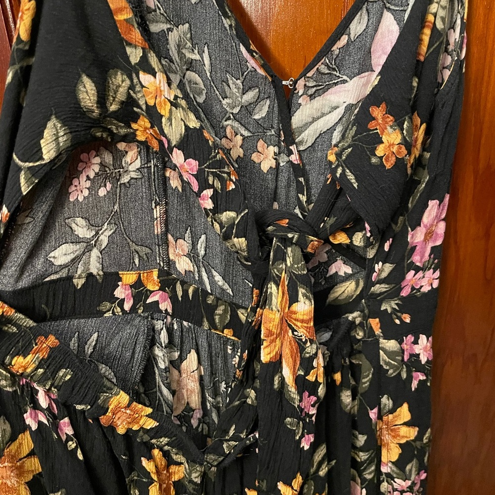Wrap Jumpsuit with Tie Back and Pockets